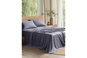 Bedsure 100% Rayon Derived from Bamboo Sheets Queen Size Set, Cooling Sheets for Hot Sleepers, Breathable & Soft Queen Bedshe