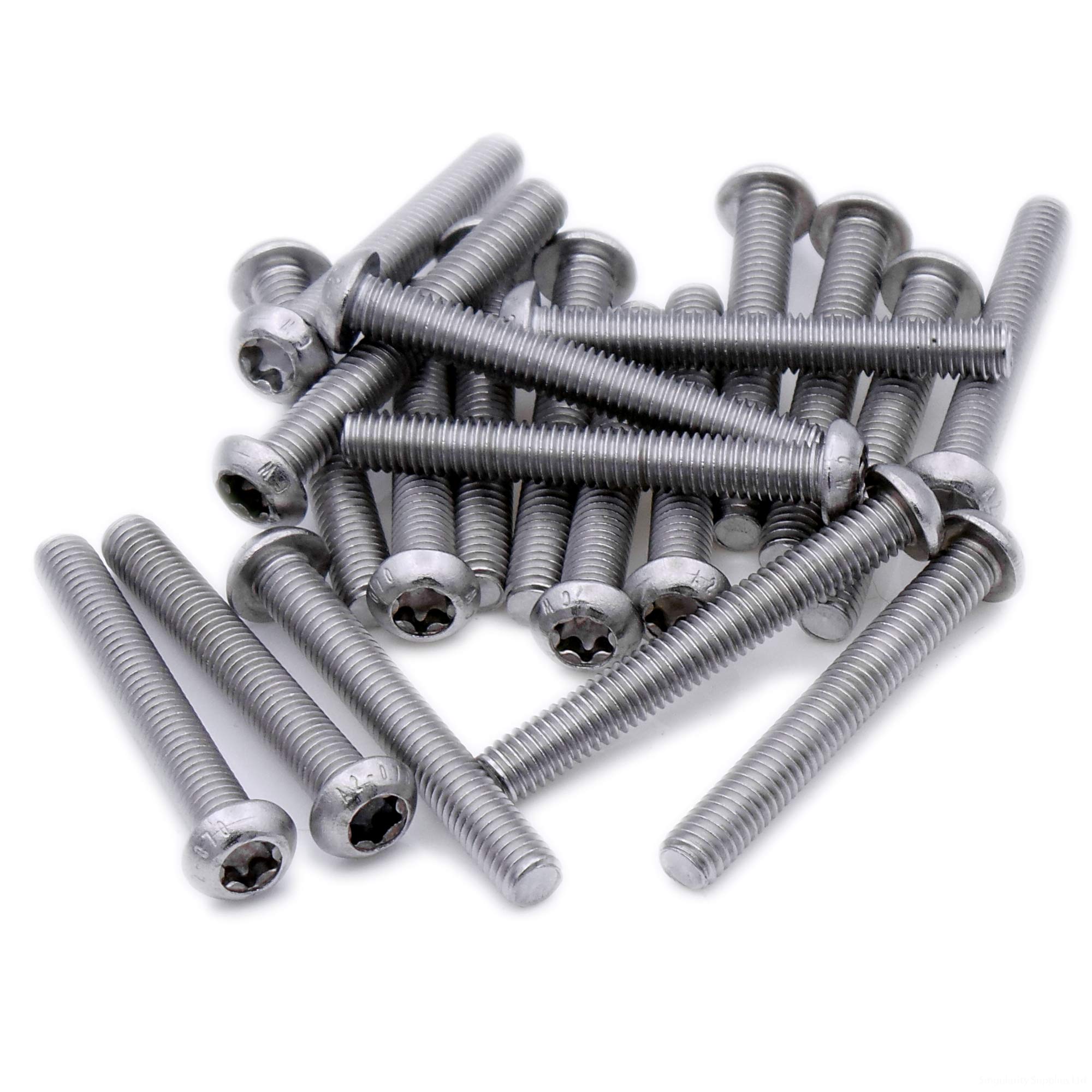 M5 (5mm x 14mm) TX Socket Button Machine Screw (Bolt) - Stainless Steel (A2) (Pack of 20)