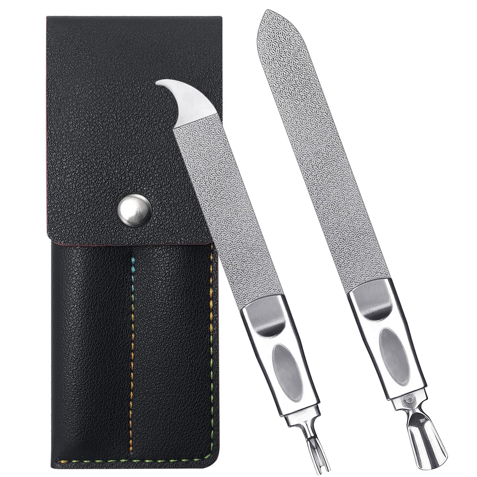 Photo 1 of VOGARB Toe Nail Files for Thick Nails, Professional Metal Nail File for Men Women Fingernail and Thick Toenails, Double-Ended and Double-Sided Stainless Steel, 2pcs Set
