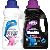 Woolite Darks Defense Liquid Laundry Detergent, 33 Loads, 50 Fl Oz &amp; Woolite Damage Defense Laundry Detergent, 33 Loads, 50 Fl Oz Bundle, Regular &amp; HE Washers, Packaging May Vary