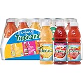 Tropicana 100% Juice 3-Flavor Fruit Blend Variety Pack, 10 Fl Oz, Bottles, (Pack of 24), 10 ounces