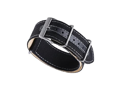 22mm Black High-end Soft Comfortable Military Canvas NATO Style Watch Bands Straps Replacements for Men Luxury...