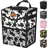 Pritent Car Trash Can with Lid Leakproof Car Garbage Bag Vehicle Trash Bin | Hanging Automotive Garbage Can,Multipurpose Car