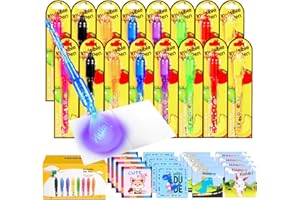 Invisible Ink Pen for Kids, Birthday Party Favors for Girls Boys, Spy Pens with UV Light Secret Message Magic Markers, Goody 