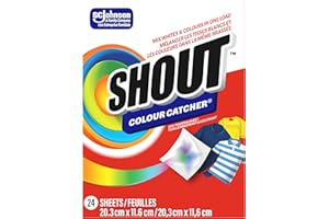 Shout Colour Catcher Dye-Trapping Sheets for Laundry, Allow Mixed Washes, Prevent Colour Runs and Maintain Original Clothing,