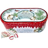 Scripture Candy, Jesus Our Greatest Blessing Christmas Tin, 4 Ounce Soft Peppermint Candy