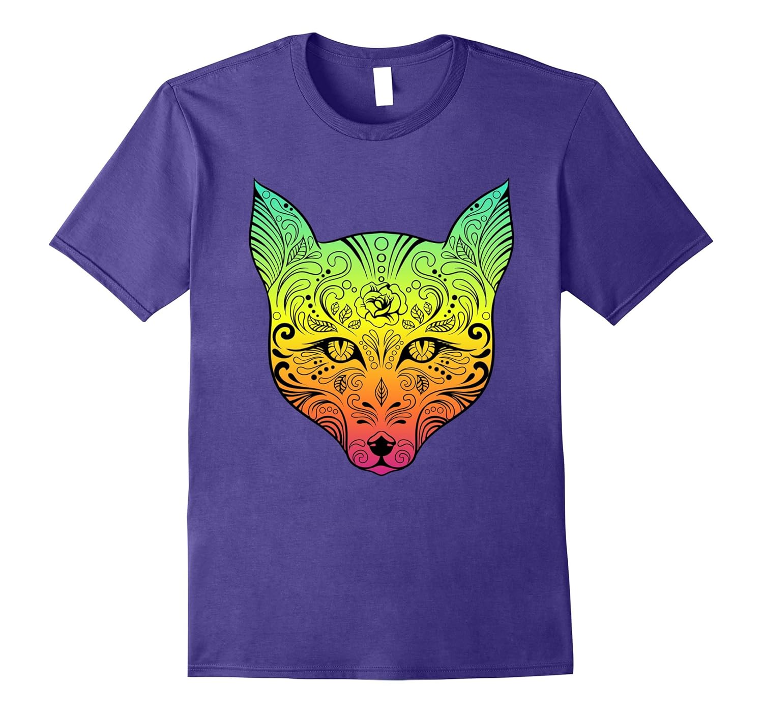 Day Of The Dead Techno Trance EDM Club Fox Sugar Skull Shirt-ANZ