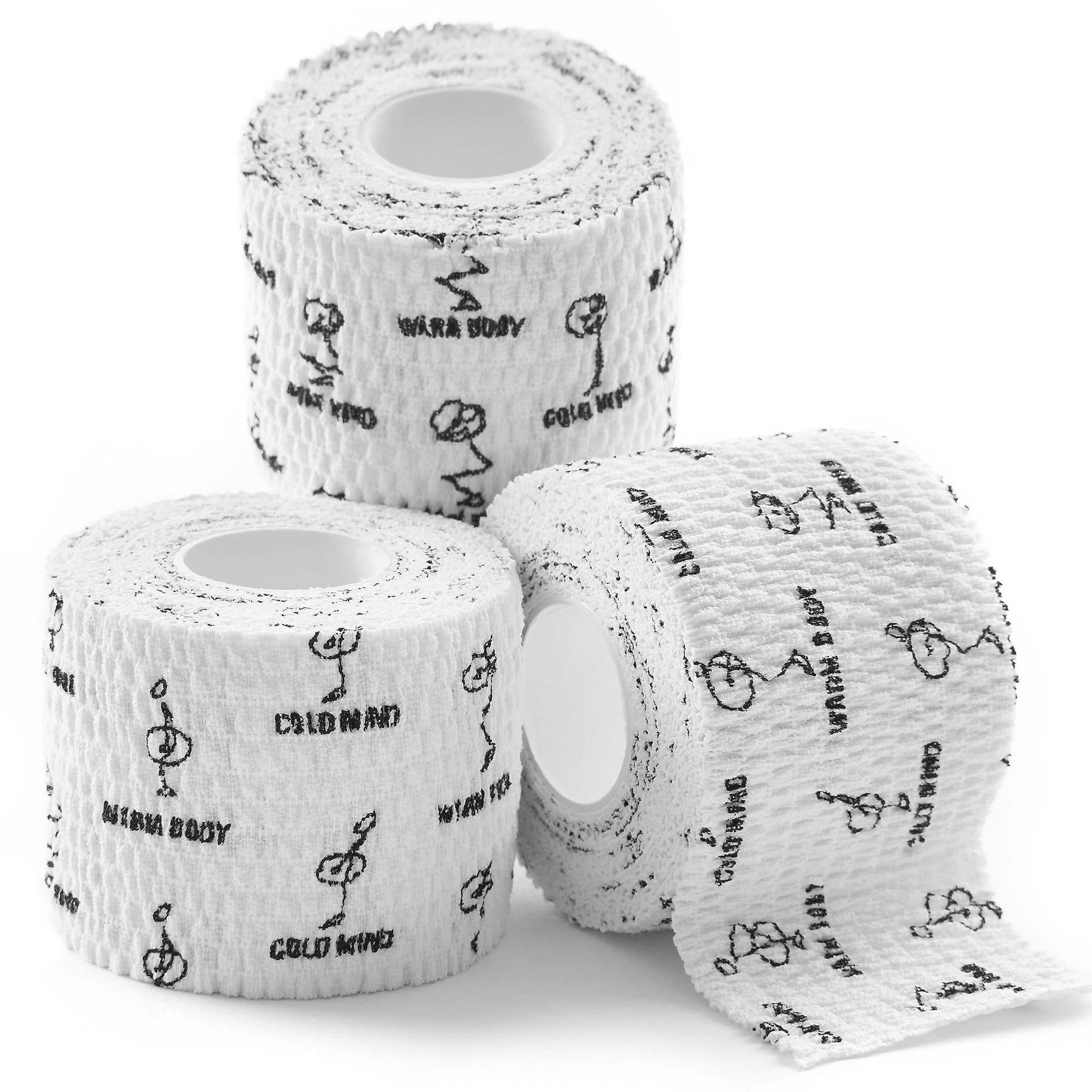 WARM BODY COLD MIND Weight Lifting Thumb Tape - Hook Grip Tape for Crossfit, Weightlifting Powerlifting Deadlift, Sticky & Stretchy Athletic Grip Tape (3 Rolls White, 19ft x 1.85in) — image 1