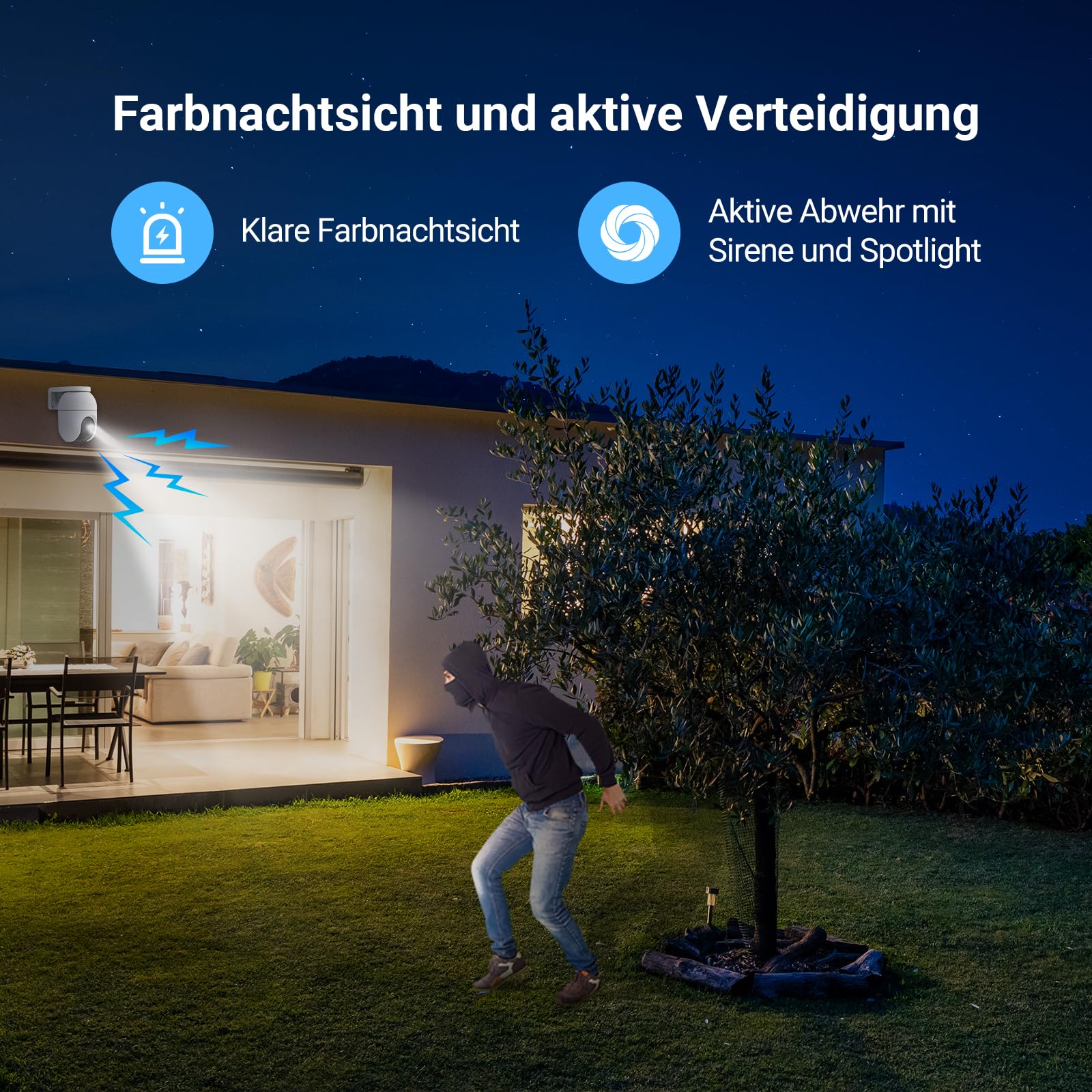 EZVIZ 2MP Überwachungskamera Aussen, WLAN IP Kamera mit 360° Abdeckung und Zwei-Wege-Audio, Personenerkennung mit Smart Tracking, Aktive Verteidigung mit Ton und Licht, wasserdicht, C8c 2 Pack 6