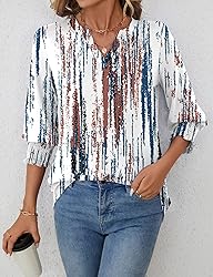 LOMON Women's 2025 Fashion Tops 3/4 Length Sleeve