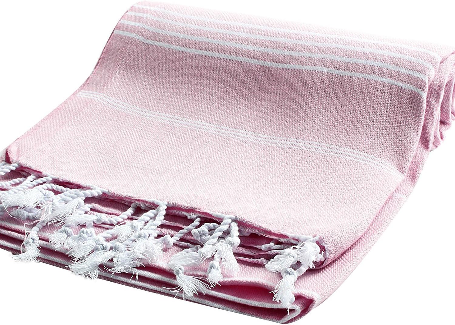 PESHTOW 100% Pure Cotton Peshtemals, Turkish Bath & Beach Towel, Turkish Pestemal Towel, 37 x 70", Fouta (ROSE)