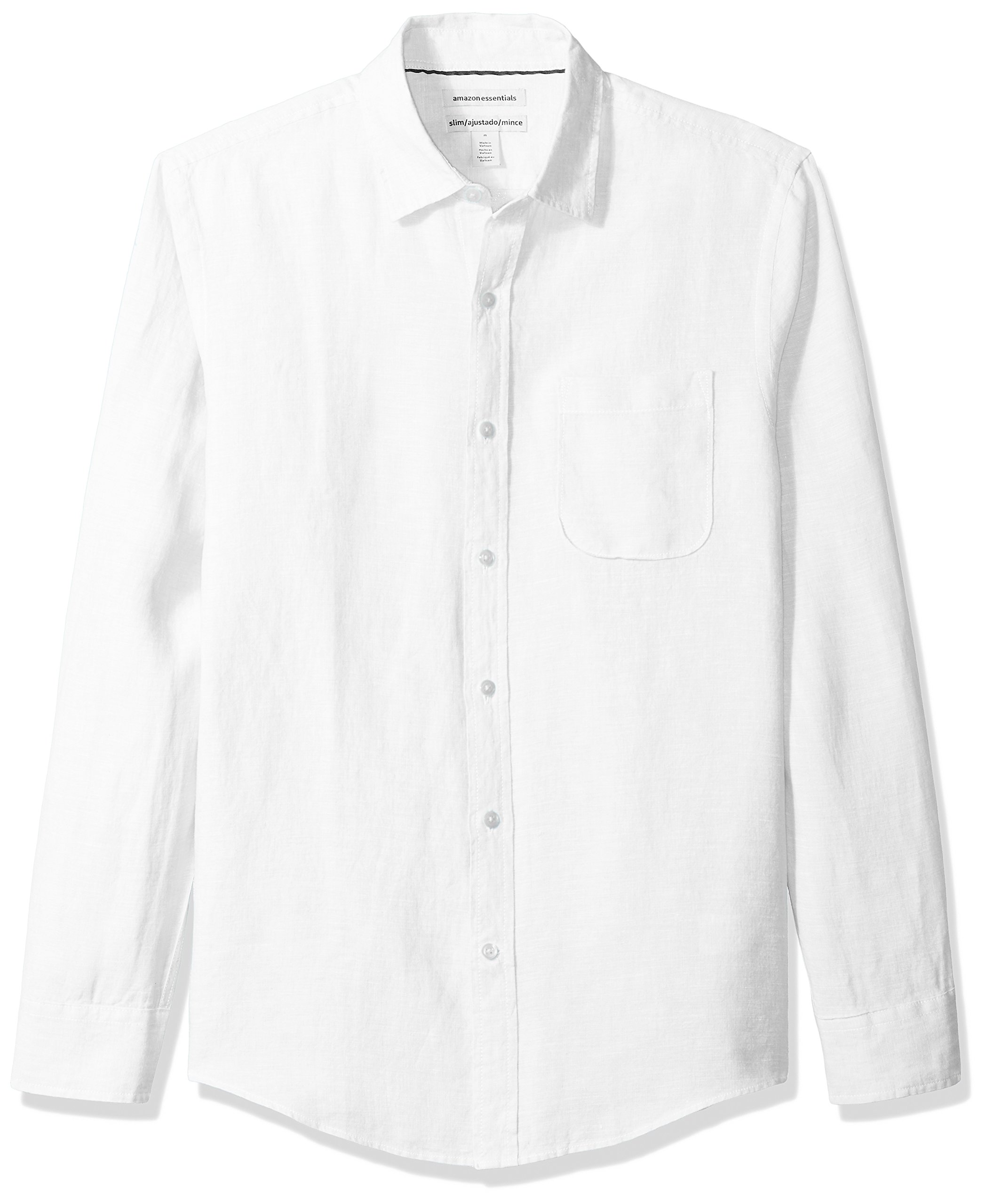 Amazon Essentials Men's Slim-Fit Long-Sleeve Linen Shirt