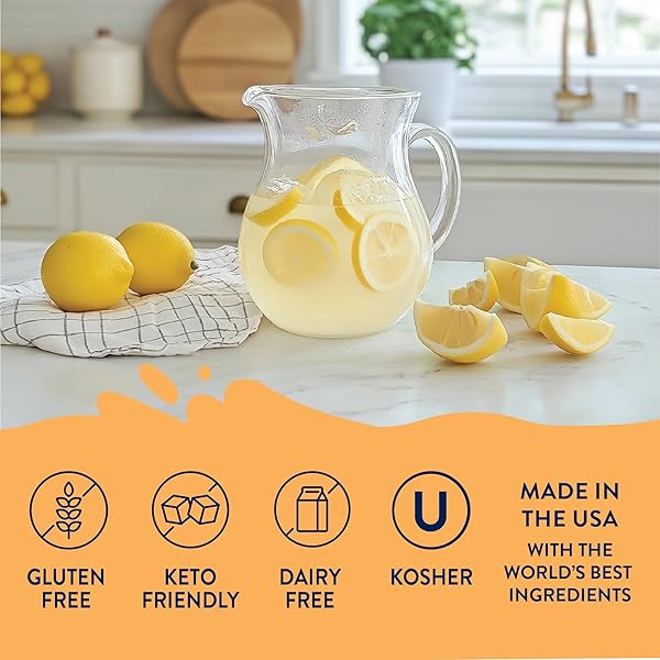 JORDAN’S SKINNY MIXES SUGAR FREE SYRUP, LEMONADE FLAVOR, FRUIT FLAVORED WATER ENHANCER, DRINK MIX FOR ICED TEA, LEMONADE, DRINKS, LOW CALORIE WATER FLAVORING, DAIRY & GLUTEN FREE, KOSHER, 25.4 FL OZ