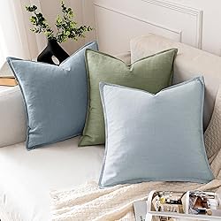 MIULEE Decorative Linen Pillow Covers 20x20 Inch