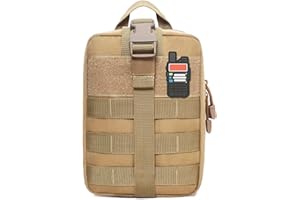 Tigrett Outdoors LLC Ham Radio Go Bag in Coyote Colour with Tear-Away Hook and Loop Back - Molle Compatible, Multi-Pocket Design for Radios, Cables, and Gear