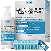 Eczema Body Wash Sensitive Skin | Eczema Treatment | Foaming Cleanser For Eczema Prone Skin | Soothes Dryness & Itching, Gentle On Dermatitis, Sulfate-Free With Free Scrubber Brush