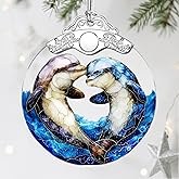 Dolphin Ornament, Stained Glass Christmas Decorations, Christmas Ornaments for Tree, Holiday Ornament, Dolphin Gifts, Holiday Party Gifts, Gift Ideas & Xmas Gift