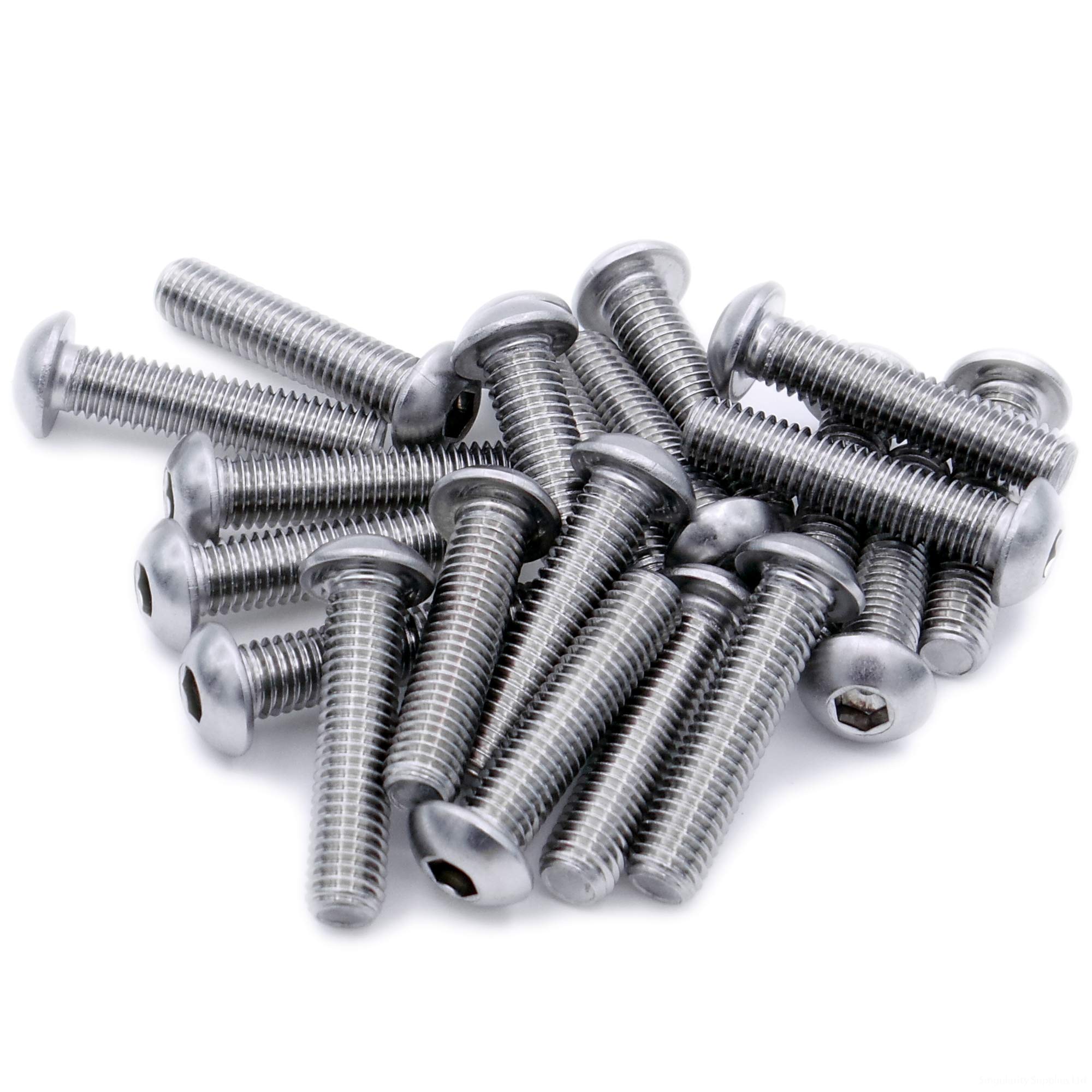 M2 (2mm x 3mm) Hex Socket Button Machine Screw (Bolt) - Stainless Steel (A2) (Pack of 20)