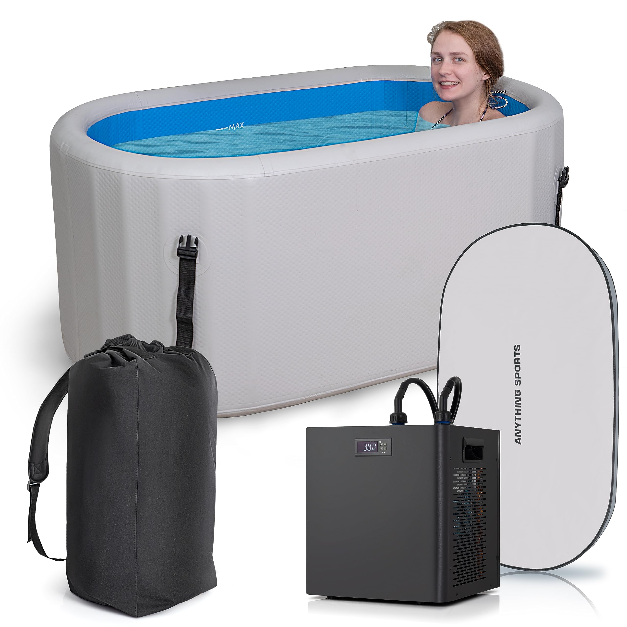 Photo 1 of *** ONLY PARTS****Polar Revive Glacier Ice Bathtub with Chiller. 1 HP Chiller with Tub Included (Gray, 1 HP)
