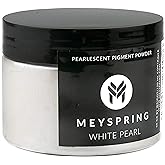 MEYSPRING White Pearl Mica Powder - 50g - White Resin Art Pigment - Mica Powder for Epoxy Resin - UV Resin Dye