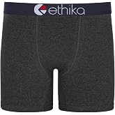 Ethika Men's Mid Boxer Brief, Dark Heather(DGY,L) | Waistband. Designed with a shorter mid-length fit. Engineered to prevent pull-down and gathering for consistent comfort.
