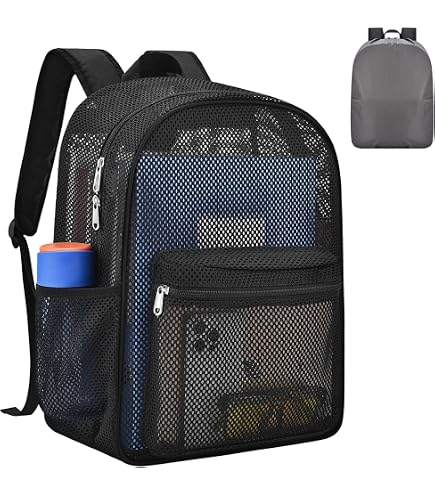 JanSport Mesh Pack - See Through Backpack Ideal for Class, Work, Travel, or Beach Outings, Navy