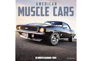 Willow Creek Press American Muscle Cars Monthly Mini 2024 Wall Calendar (7" x 7")