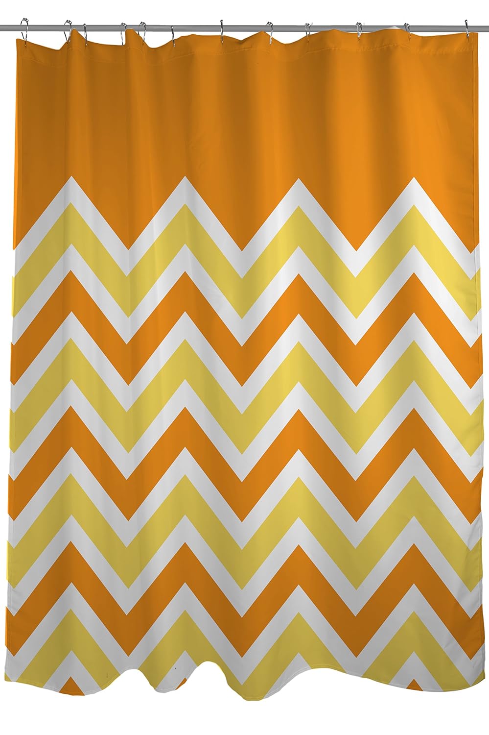 Bentin Home Deco Chevron Solid Shower Curtain Orange Yellow White
