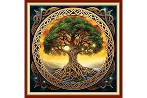 Redxing Stamped Cross Stitch Kits Embroidery kit for Beginners Adults Full Range of Embroidery Patterns Starter Kits DIY Printed Cross Stitch Kits Needlepoint Kits 11CT-Magic Tree 18x18 inchs