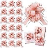 WILLBOND 20 Pieces 6 Inch Pull Bows Gift Wrapping Ribbon Pull Bows for Valentine Wedding Baskets Christmas Multicolor Wrap Accessory for Gift Present Holiday Decor(Gouache Pink)