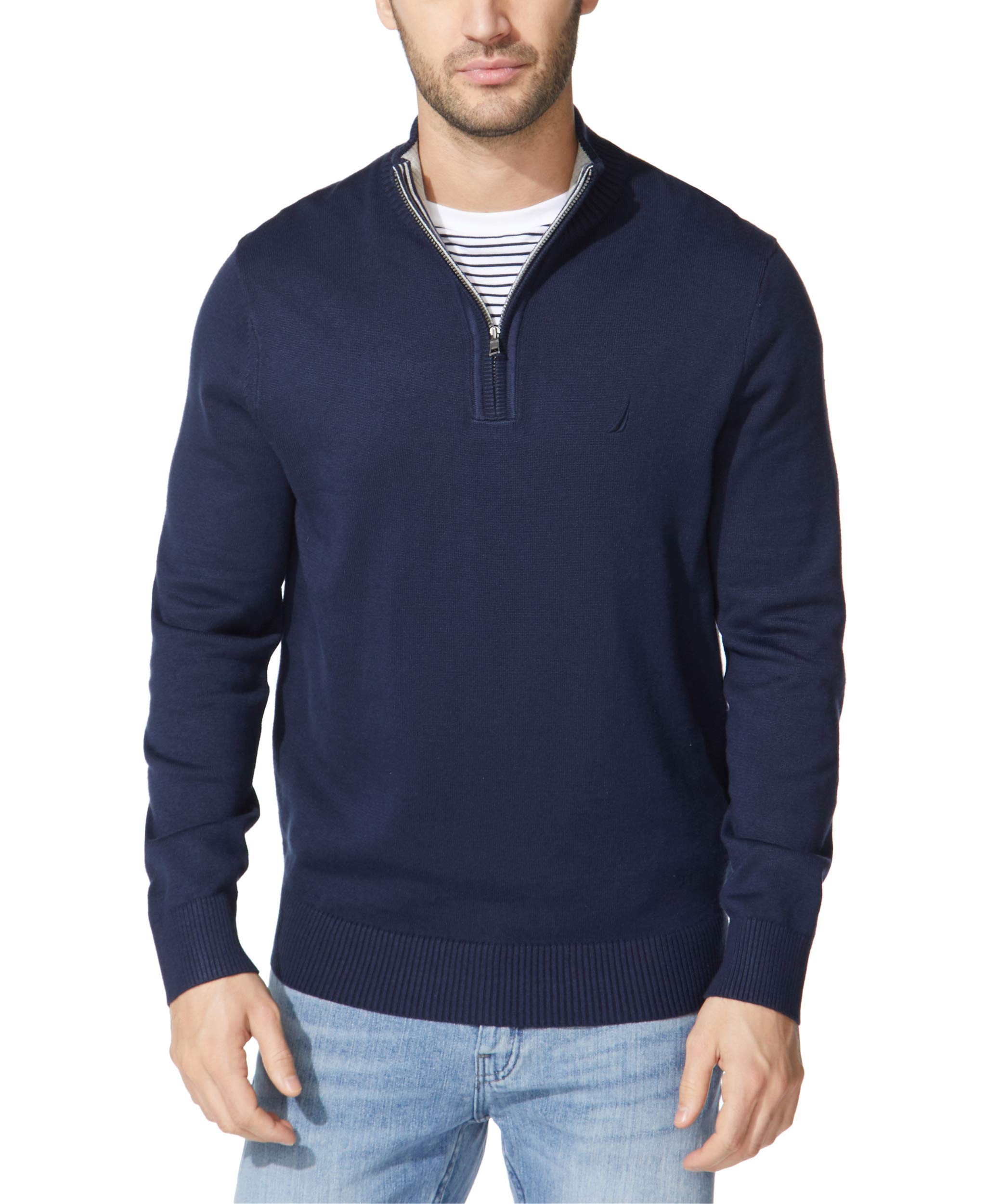 Nautica Mens Men's Quarter-Zip Sweater, Navy, 3X-Large US Image