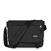 EASTPAK Delegate + – 20L Weatherproof Shoulder Bag with 17" Laptop Sleeve, Trolley Strap, Reflective Details, Adjustable Padded Strap, Black