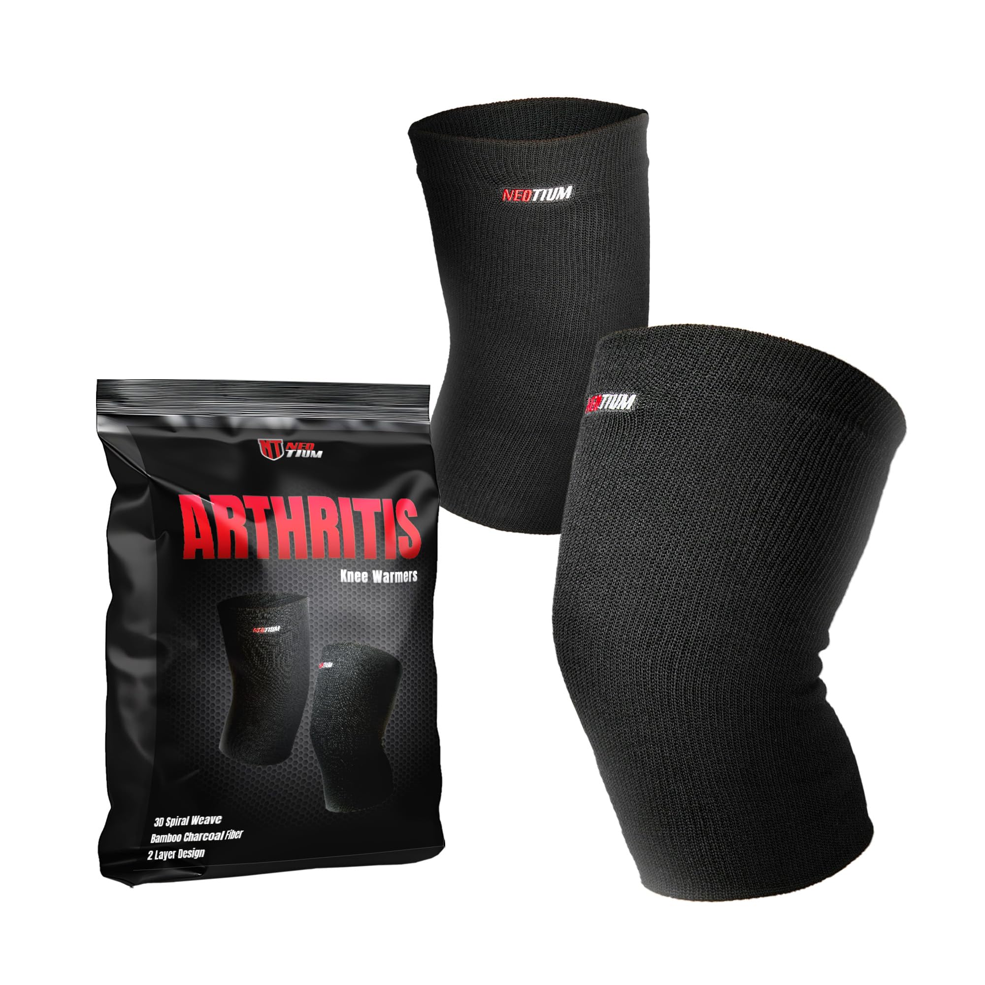 Photo 1 of NeoTium Knee Warmers for Knee Pain Relief, Support, Circulation Improvement, Arthritis & Joint Pain - High Elastic Thermal Knee Sleeves for Men and Women (Pack of 2, XL)