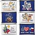 Reginary 6 Pcs Texas Cosmetic Bag Souvenir Gifts California Souvenir Makeup Bag Florida Souvenir Gifts Zipper Pouch for Women Traveler Party Favors