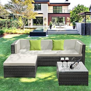 Amazon.com: IKAYAA Outdoor Patio Furniture Set, 80 Piece Wicker ...