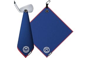 Ghost Golf Magnetic Towel (Greenside) - Premium Ultra-Absorbent Microfiber Golf Towel with Magnet for Golf Carts or Clubs - 18" x 18" Golfing Gear - Waffle Weave Pattern (Blue)