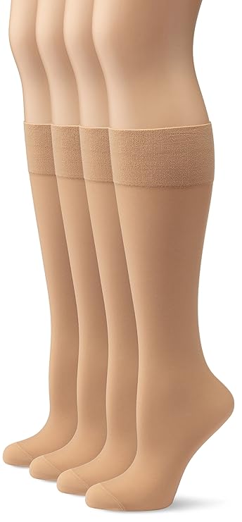 MyWay Damen Fein-Kniestrümpfe mit Stützfunktion Matt, 4er Pack, 40 DEN