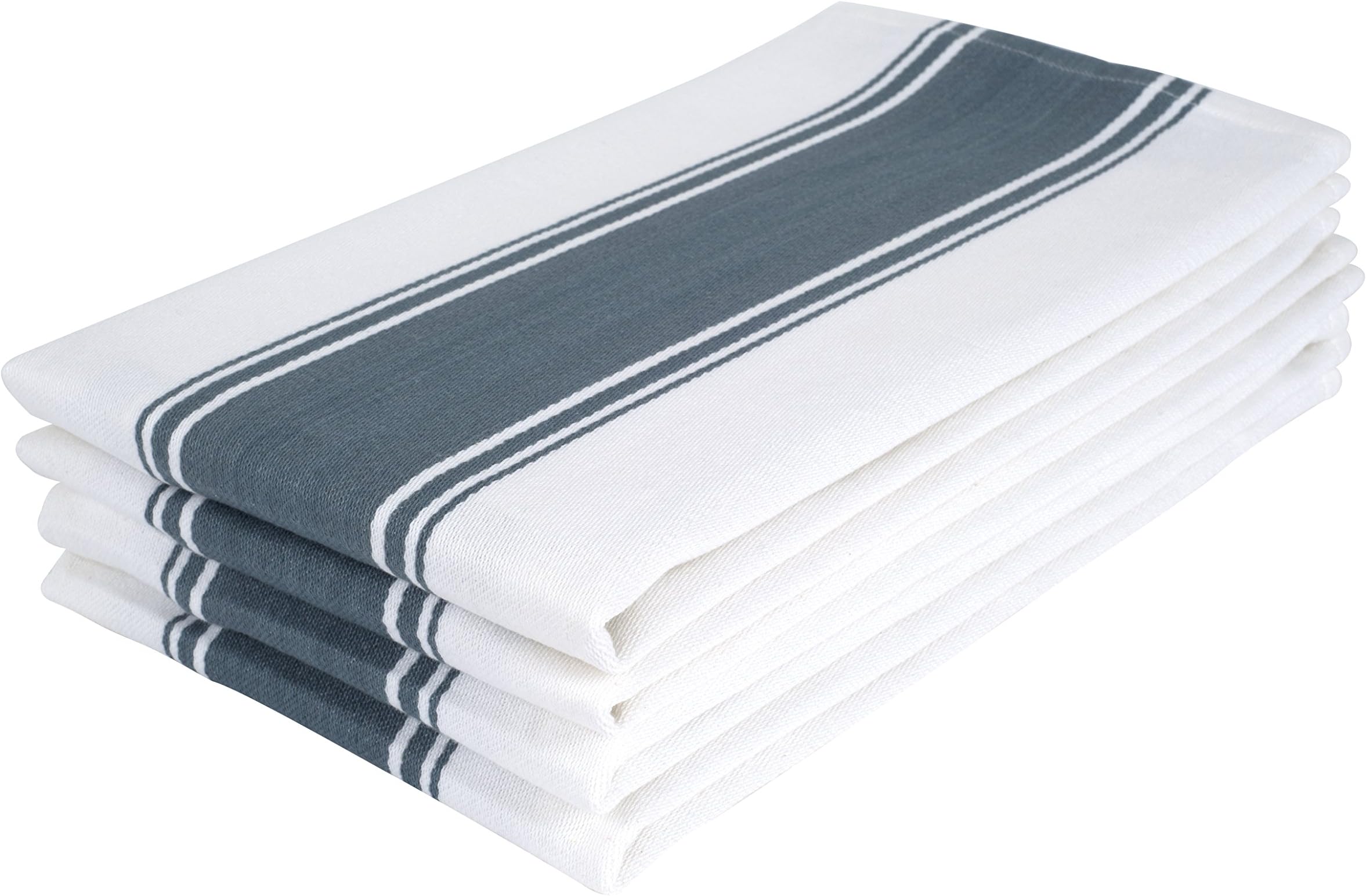 Kitchen Dish Towels - Set of 4 Cotton Tea Towels 20 x 28 inch - Best Dish Cloths for Hand Towels or Embroidery in Vibrant Colors - Blue