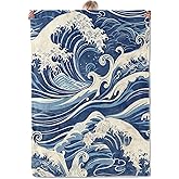 Aonimonis Japanese Wave Throw Blanket Gifts for Women Adults Girls, Soft Fuzzy Warm Cozy Flannel Blankets for Bedroom, Travel, Couch, Home Decor 50x60 in