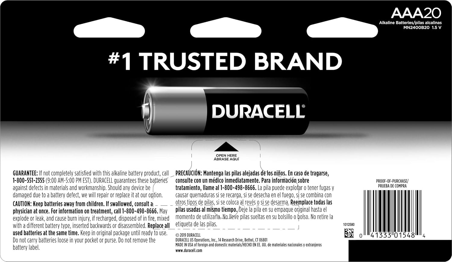 Duracell - CopperTop AA + AAA Alkaline Batteries - long lasting, all-purpose Double A & Triple A battery - 20 Count: Health & Personal Care