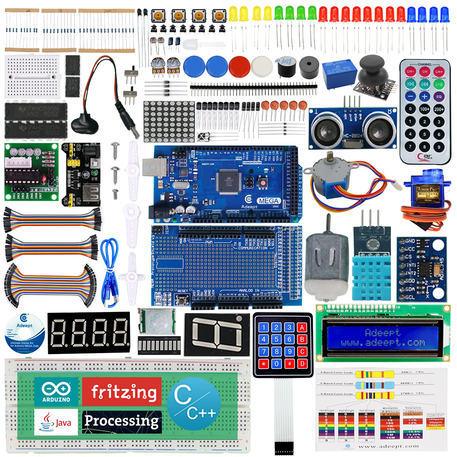 Mua Adeept Ultimate Starter Kit Compatible with Arduino IDE Mega 2560 ...
