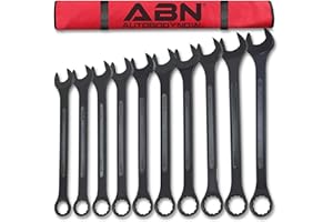 ABN Large Combination Wrench Set SAE 1-5/16 to 2in - Standard 10 Piece Jumbo Open End Wrench Set
