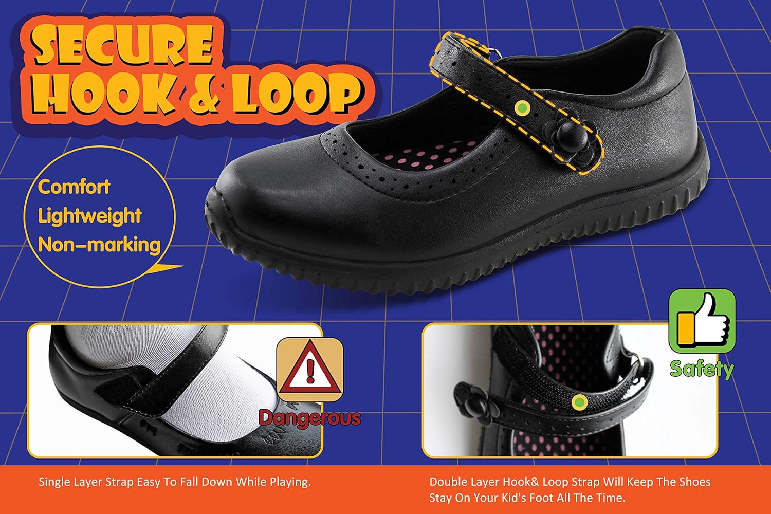 Jabasic Girl's Mary Jane School Uniform Shoes: Shoes