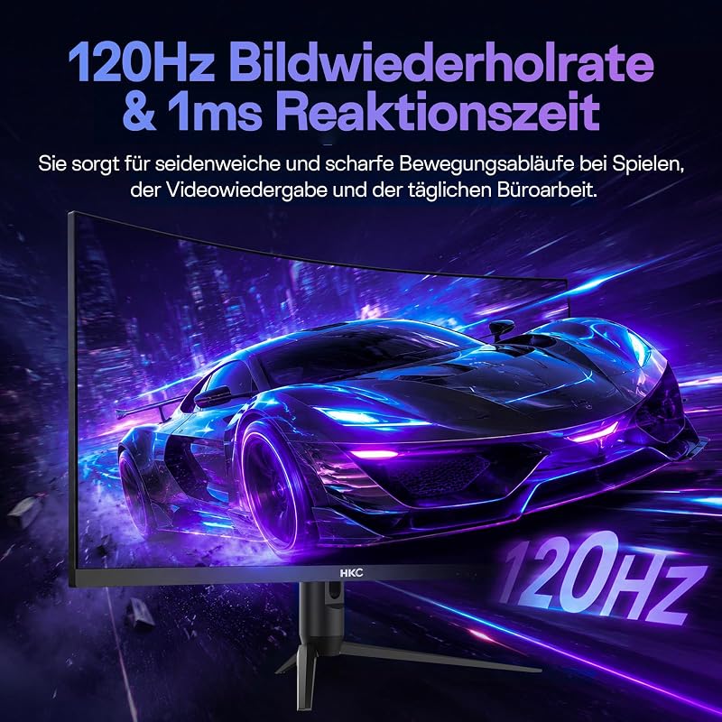 34-Zoll Curved-Gaming-Monitor UWQHD 120 Hz 3440 x 1440, 1500R-VA-Panel