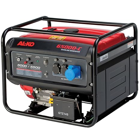 AL-KO Stromerzeuger 6500-C, 5.0 kW Motorleistung, 389 ccm Hubraum, 4-Takt Motor, 2x 230 V Steckdose, 1x 12 V, großer Tank für