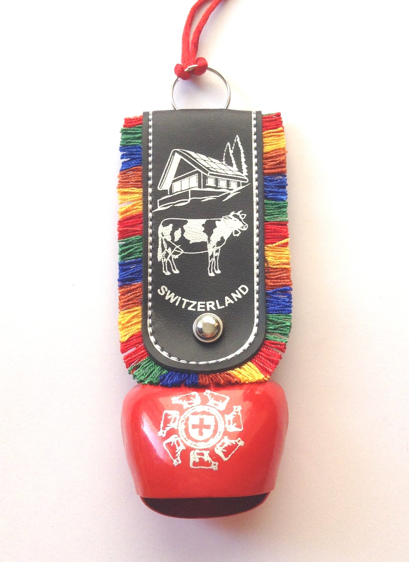 N R Creations RED SWISS COW BELL CAR HANGING DOOR HANGING GIFT ITEM - size 4-1118