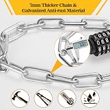ZELENY Bike Lock with 3ft Chain 5-Digit Combination High Security view 3