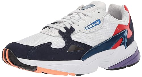 adidas originals white and navy falcon sneakers