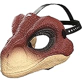 Mattel Jurassic World Rebirth Velociraptor Role Play Dinosaur Mask | Raptor Headwear with Openable Jaw, Realistic Texture and Color, Adjustable Strap​​​​​, Movie-Inspired Costume Gear
