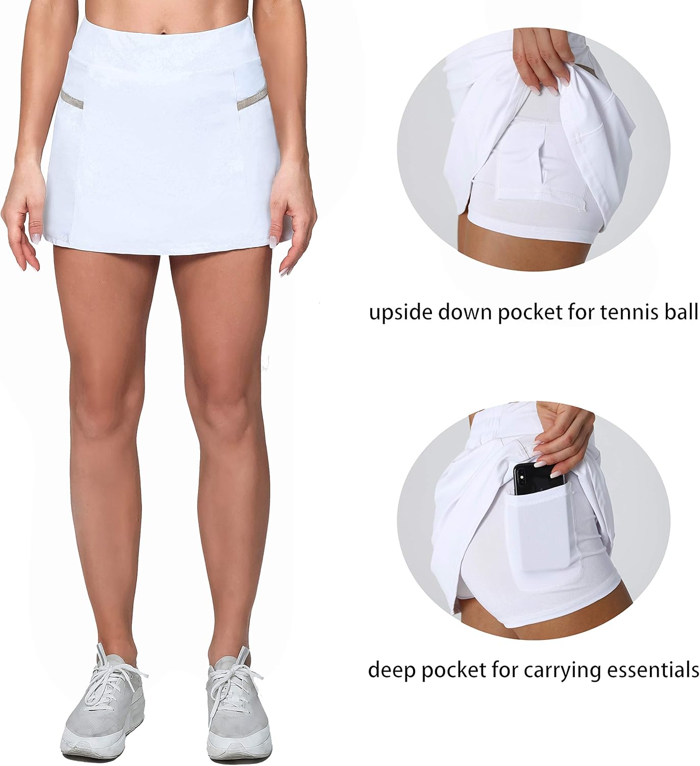 POSHDIVAH Women's Athletic Skirts with Built-in Shorts Skorts for Tennis Golf Running Workout and Casual at  Women’s Clothing store